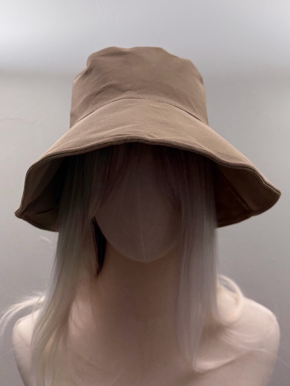 Women’s Beige Wide Brim Bucket Hat Bow Foldable Sun Hat UV Beach Travel Cap